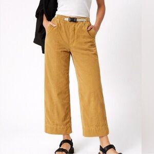 The North Face Cord Easy Pants Wide Leg Cropped Wmns XS Dusted Mustard Corduroy